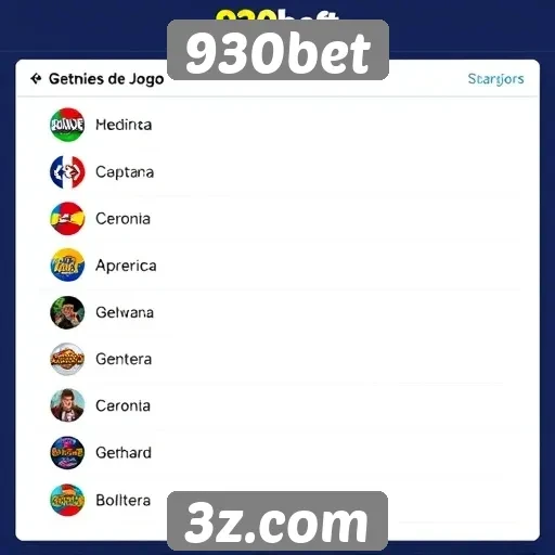 Principais jogos e categorias disponíveis no 930bet